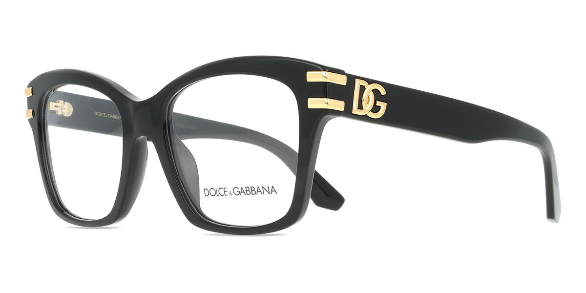 Dolce & Gabbana DG3419 Square Eyeglasses in Shiny Black, side view