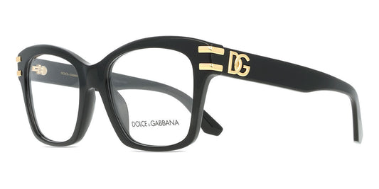 Dolce & Gabbana DG3419 Square Eyeglasses in Shiny Black, side view