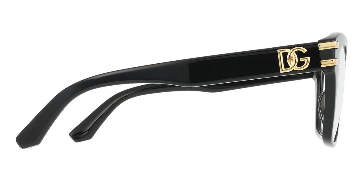 Dolce & Gabbana DG3419 Square Eyeglasses in Shiny Black, angle view