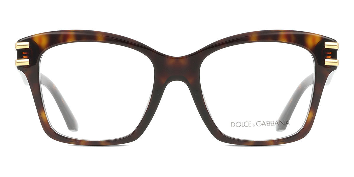 Dolce & Gabbana DG3419 Square Eyeglasses in Shiny Dark Tortoise, front view
