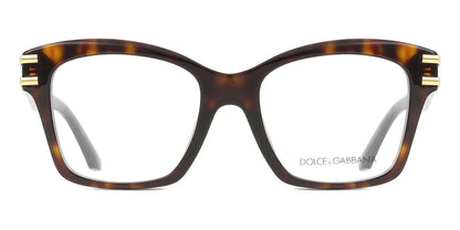 Dolce & Gabbana DG3419 Square Eyeglasses in Shiny Dark Tortoise, front view