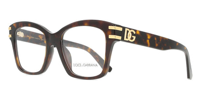 Dolce & Gabbana DG3419 Square Eyeglasses in Shiny Dark Tortoise, side view