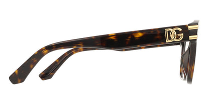 Dolce & Gabbana DG3419 Square Eyeglasses in Shiny Dark Tortoise, angle view