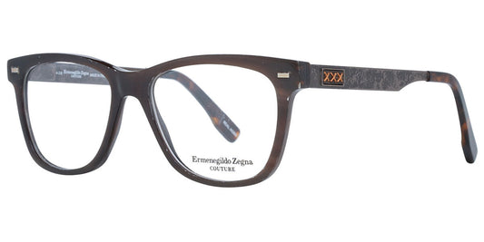 Zegna ZC5016 Square Eyeglasses in Dark Brown Horn, side view