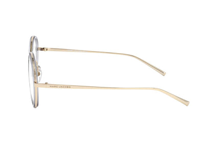 Marc Jacobs MARC481 Round Eyeglasses in Clear / Grey-Gold, side view