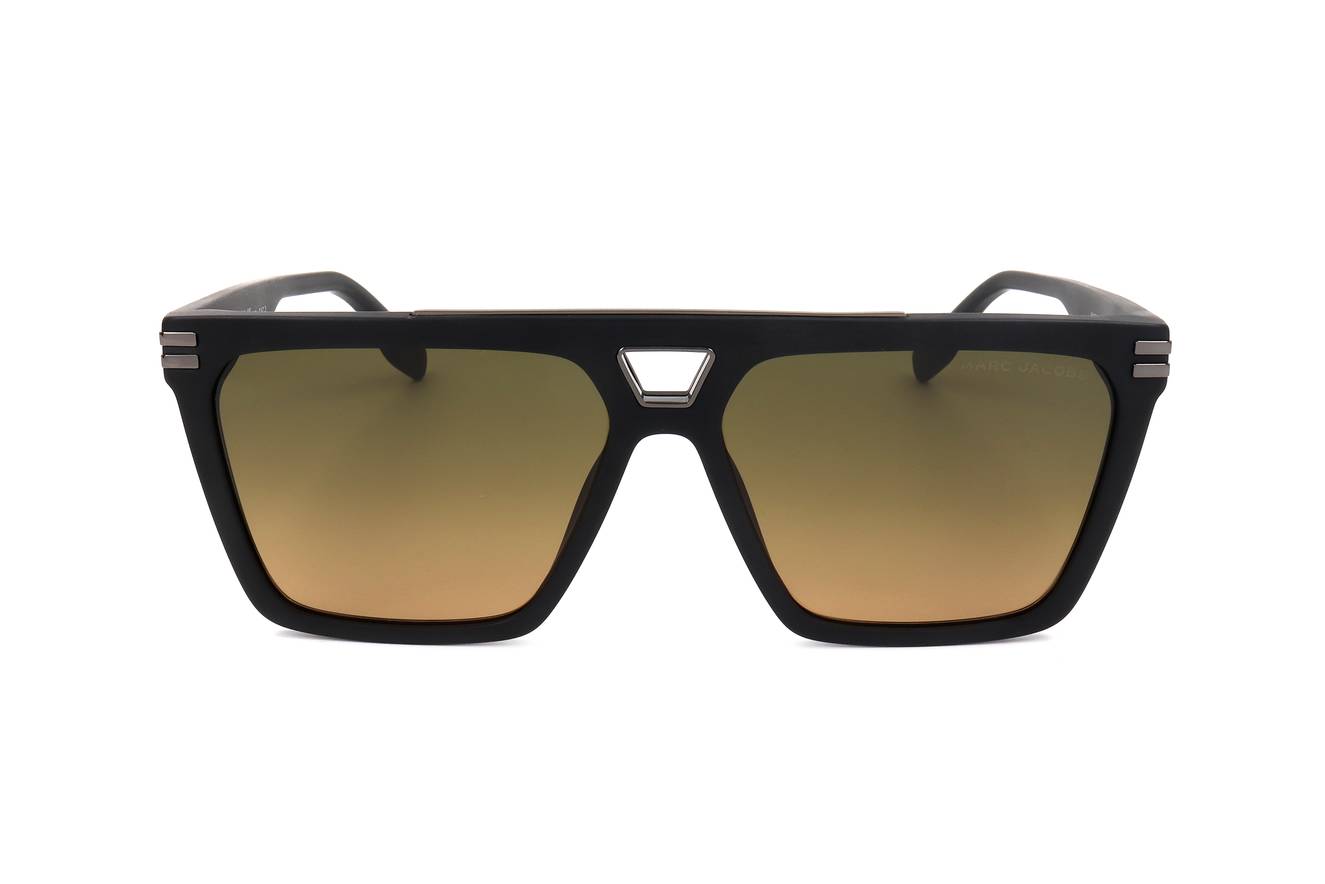 Marc Jacobs MARC717/S Pilot Sunglasses in Gradient Green Brown / Matte Black, angle view