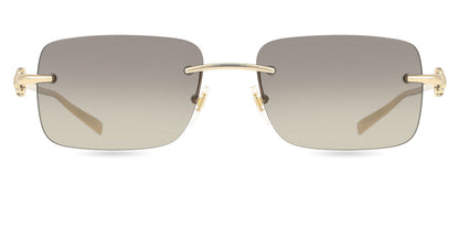 Gucci GG1703S Rectangle Sunglasses in Grey/Gold, front view