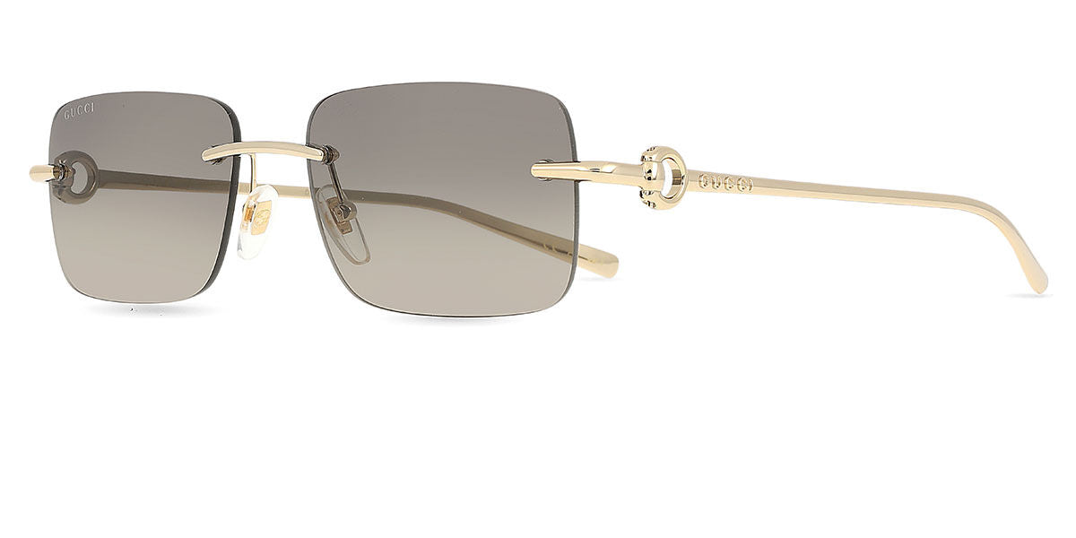 Gucci GG1703S Rectangle Sunglasses in Grey/Gold, side view