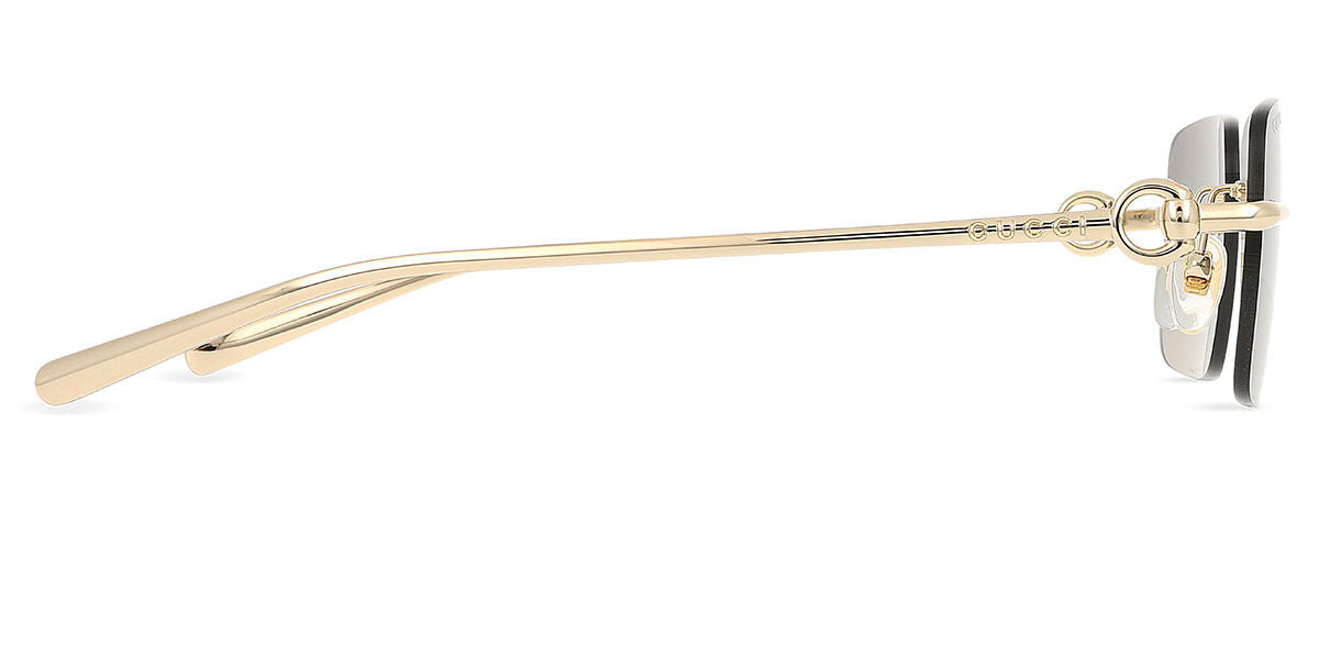 Gucci GG1703S Rectangle Sunglasses in Grey/Gold, angle view