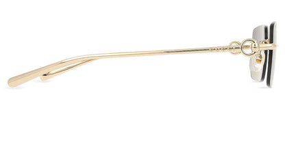 Gucci GG1703S Rectangle Sunglasses in Grey/Gold, angle view