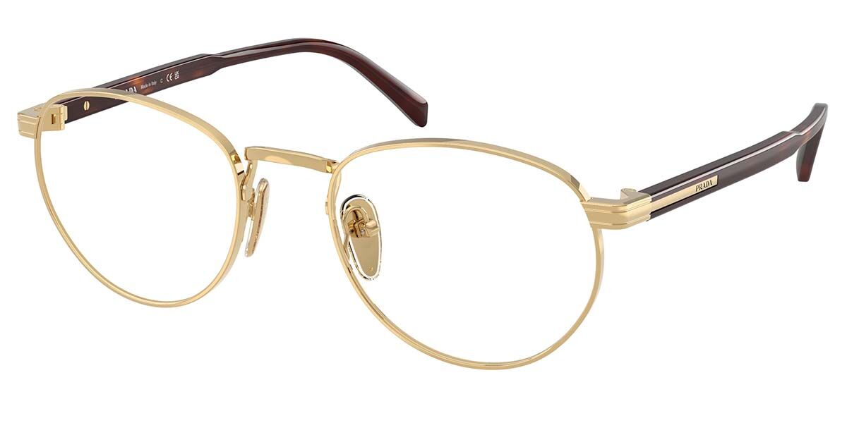 Prada PRB52V Oval Eyeglasses in Gold, front view