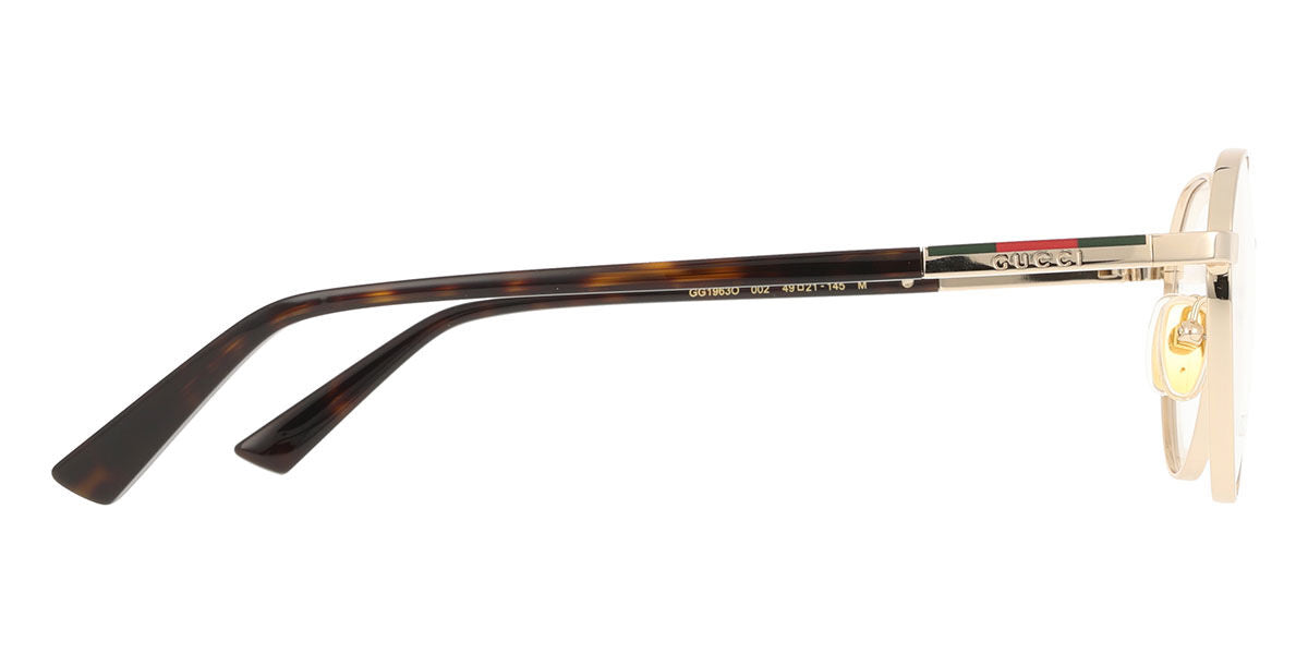 Gucci GG1963O Oval Eyeglasses in Gold/Havana, angle view
