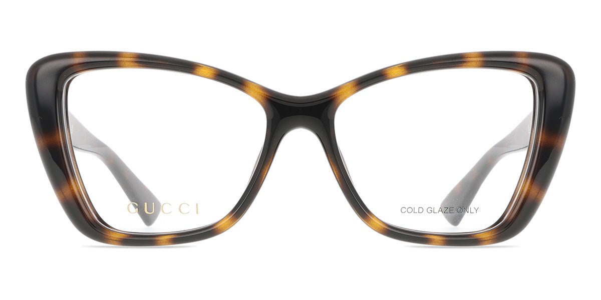 Gucci GG1977O Cat Eye Eyeglasses in Clear/Tortoise, front view