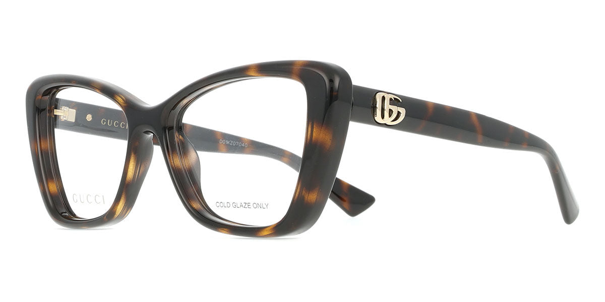 Gucci GG1977O Cat Eye Eyeglasses in Clear/Tortoise, side view