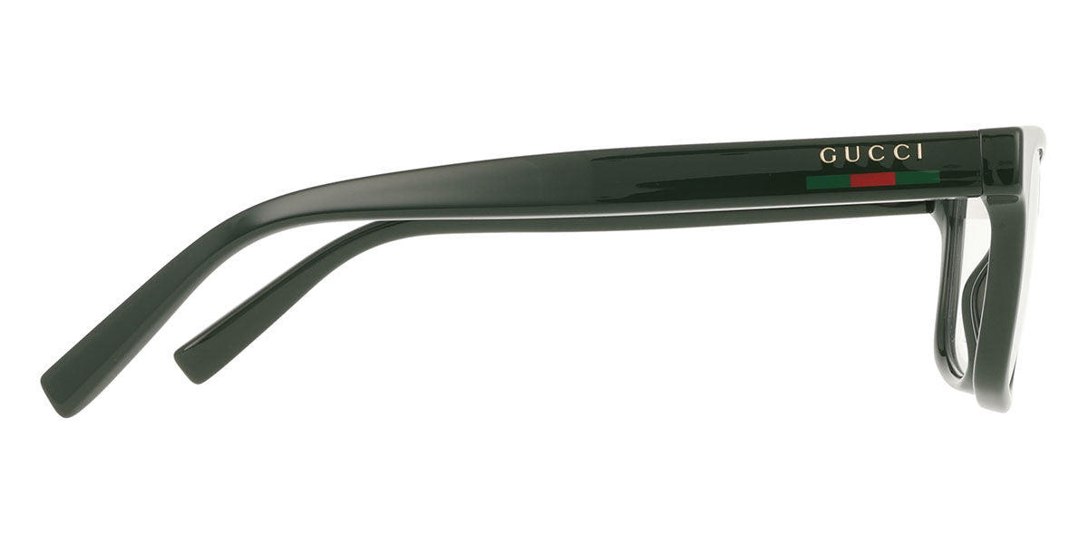 Gucci GG1987O Rectangle Eyeglasses in Transparent / Green, angle view