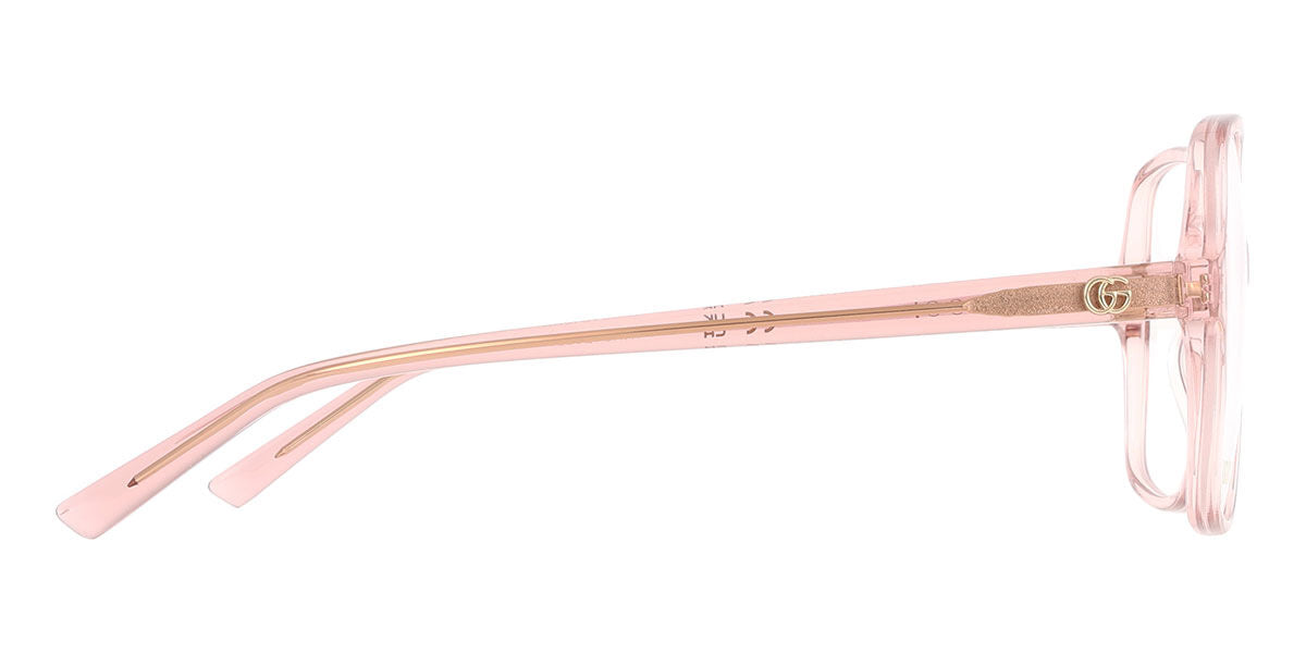 Gucci GG1994O Square Eyeglasses in Transparent Pink, angle view