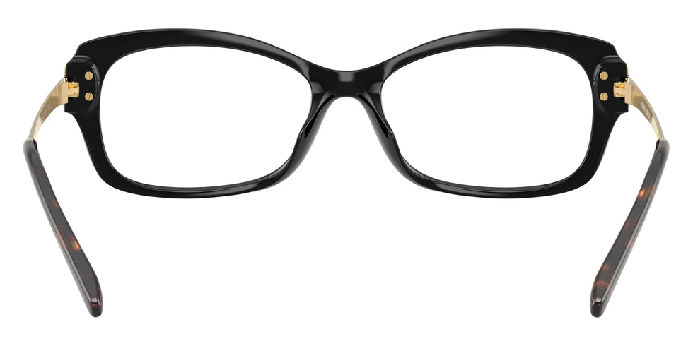 Tory Burch TY4015U Rectangle Eyeglasses in Satin Black, detail view