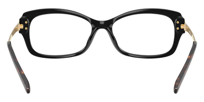 Tory Burch TY4015U Rectangle Eyeglasses in Satin Black, detail view