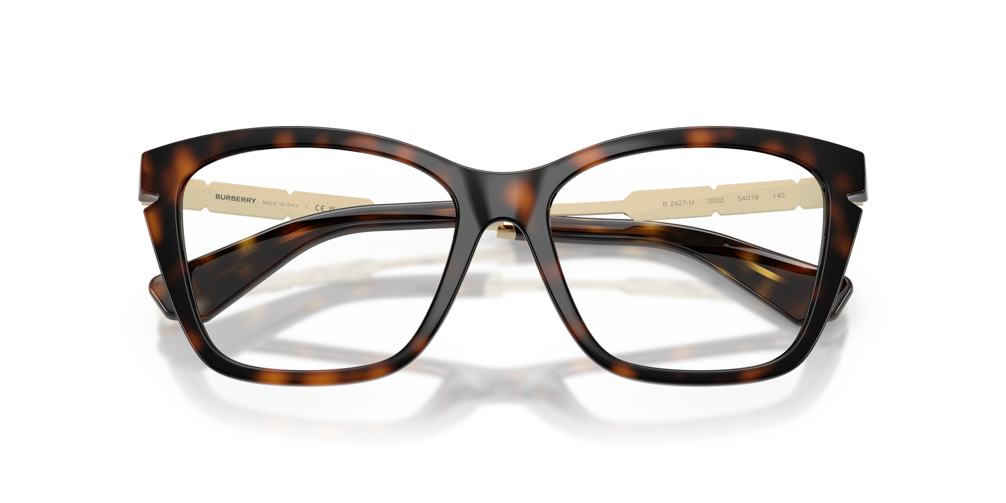 Burberry BE2427U Cat Eye Eyeglasses in Demo Lenses With Dark Havana Frame, angle view