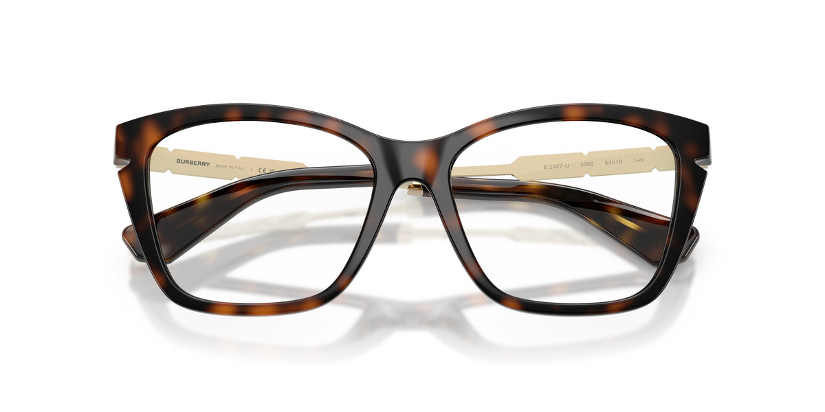Burberry BE2427U Cat Eye Eyeglasses in Demo Lenses With Dark Havana Frame, angle view