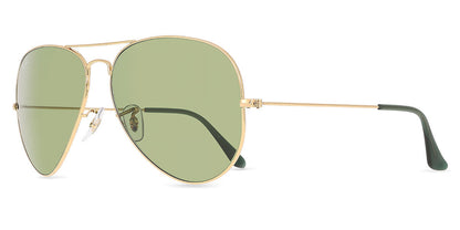 Ray-Ban RB3025 Aviator Sunglasses in Green/Arista Gold, side view