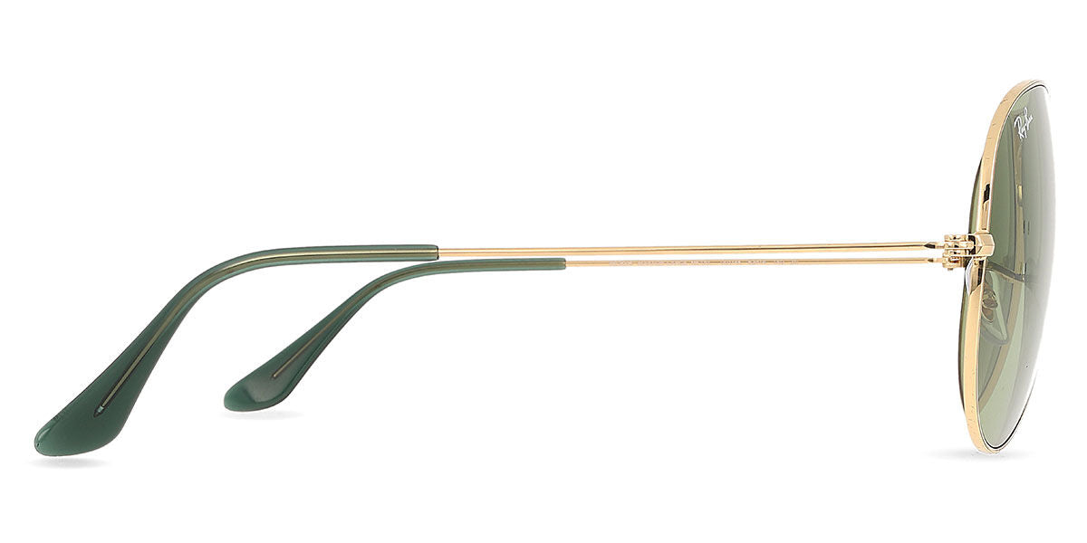 Ray-Ban RB3025 Aviator Sunglasses in Green/Arista Gold, angle view