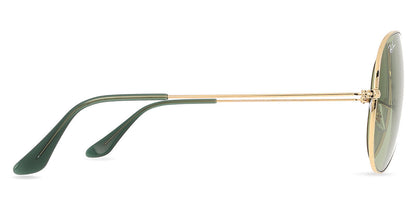 Ray-Ban RB3025 Aviator Sunglasses in Green/Arista Gold, angle view