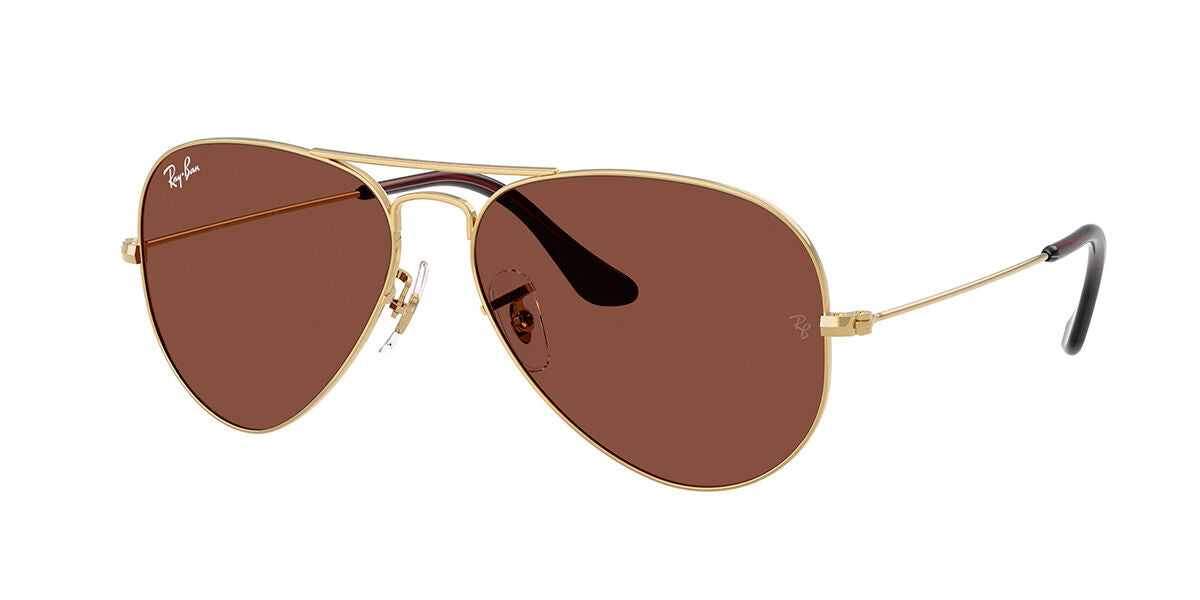 Ray-Ban RB3025 Aviator Sunglasses in Red/Arista Gold, front view
