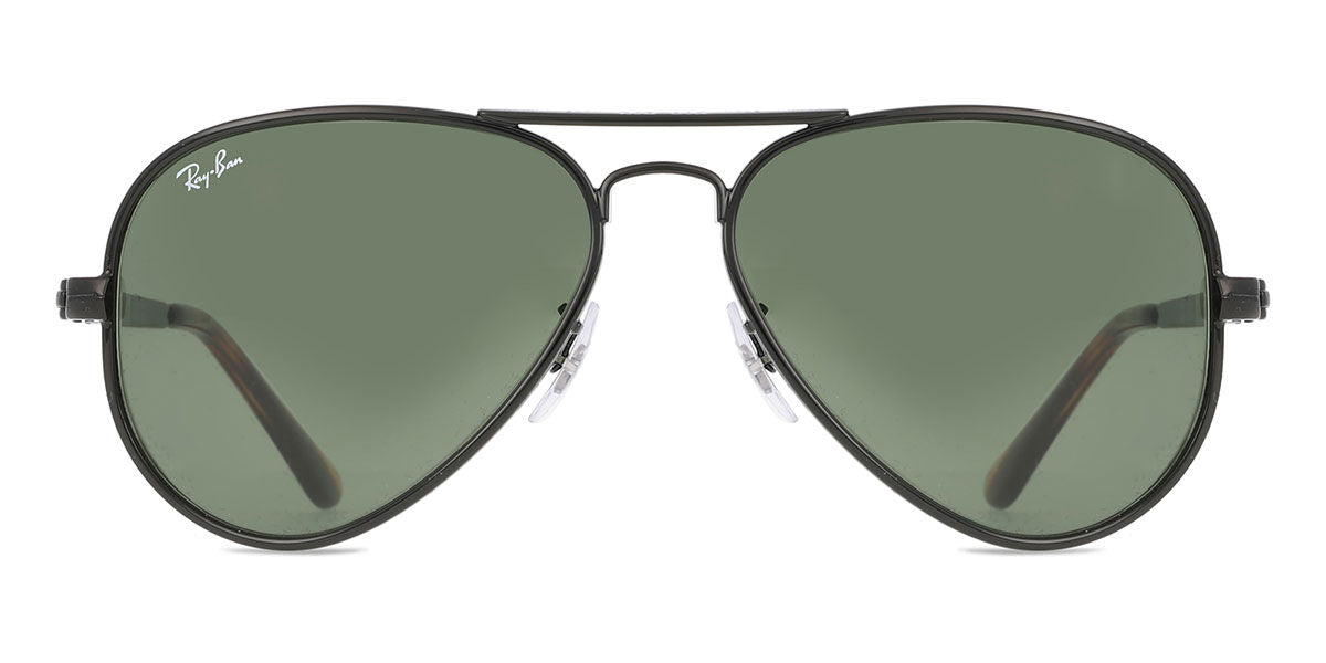 Ray-Ban RB3925 Aviator Sunglasses in Green / Black, front view