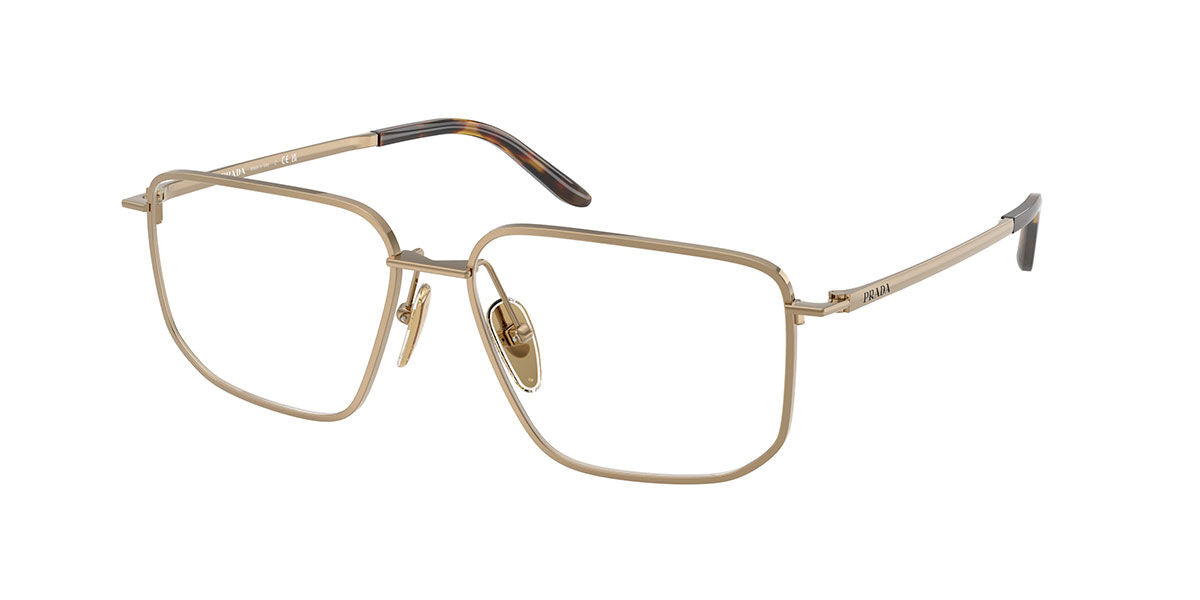 Prada PRC52V Square Eyeglasses in Brass Gold, front view