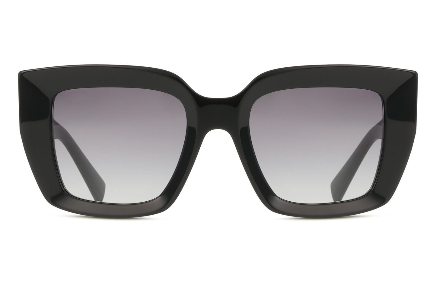 Miu Miu MUB05S Cat Eye Sunglasses in Gradient Grey / Black, front view