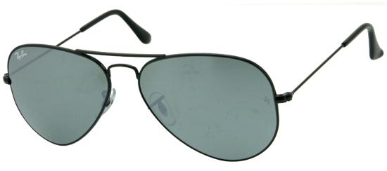 Ray-Ban RB3025 Aviator Sunglasses in Silver/Black, front view