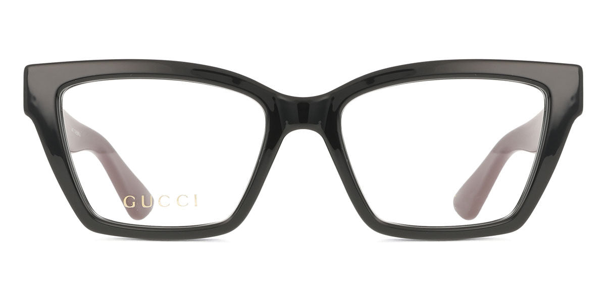 Gucci GG1715O Cat Eye Eyeglasses in Transparent / Black, front view