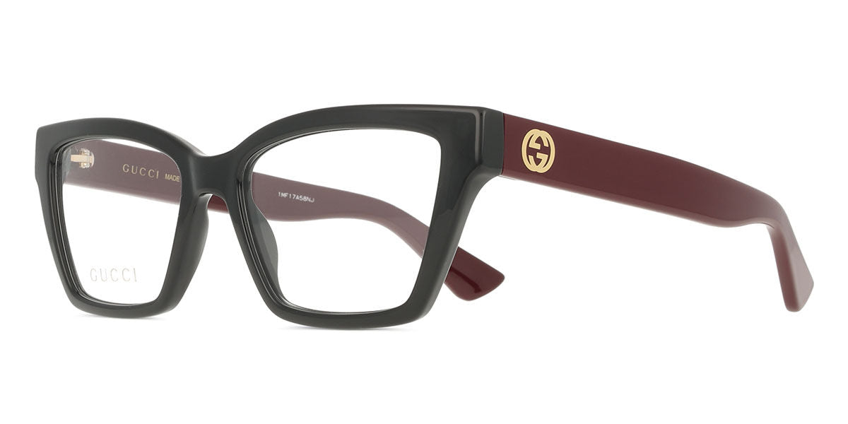 Gucci GG1715O Cat Eye Eyeglasses in Transparent / Black, side view