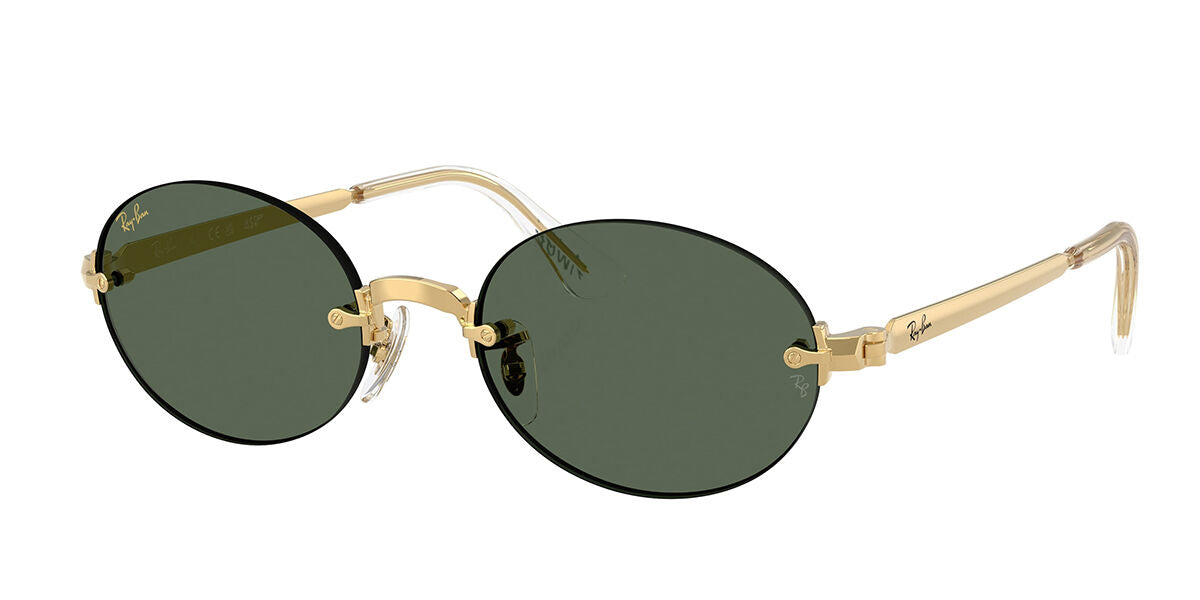 Ray-Ban RB3929 Oval Sunglasses in Dark Green / Arista Gold, front view