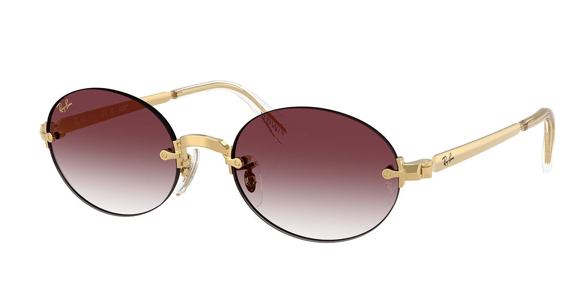 Ray-Ban RB3929 Oval Sunglasses in Clear Gradient Dark Violet / Arista Gold, front view