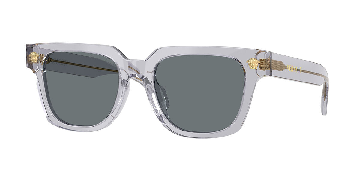 Versace VE4510U/S Square Sunglasses in Dark Blue / Transparent Grey, front view