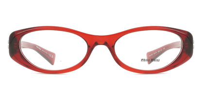 Miu Miu MU03ZV Oval Eyeglasses in Transparent Red, front view