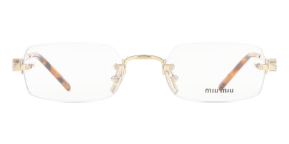 Miu Miu MU50YV Rectangle Eyeglasses in Pale Gold, front view