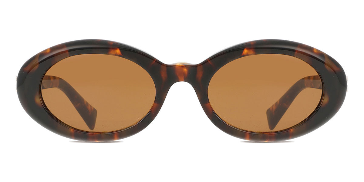 Miu Miu MUB09S Oval Sunglasses in Dark Bronze / Honey Tortoise, front view