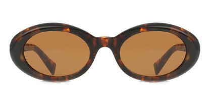 Miu Miu MUB09S Oval Sunglasses in Dark Bronze / Honey Tortoise, front view