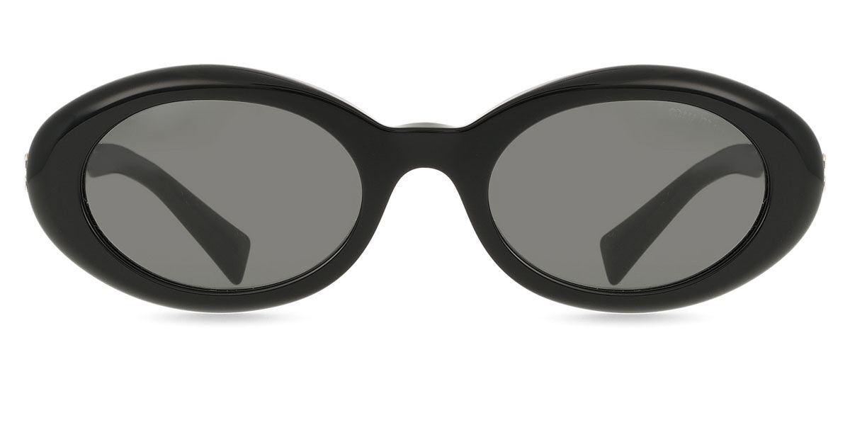 Miu Miu MUB09S Oval Sunglasses in Dark Grey / Black, front view