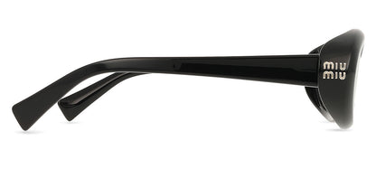 Miu Miu MUB09S Oval Sunglasses in Dark Grey / Black, angle view