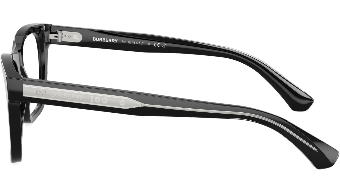 Burberry BE2445 Square Eyeglasses in Demo Lenses With Black Frame, angle view