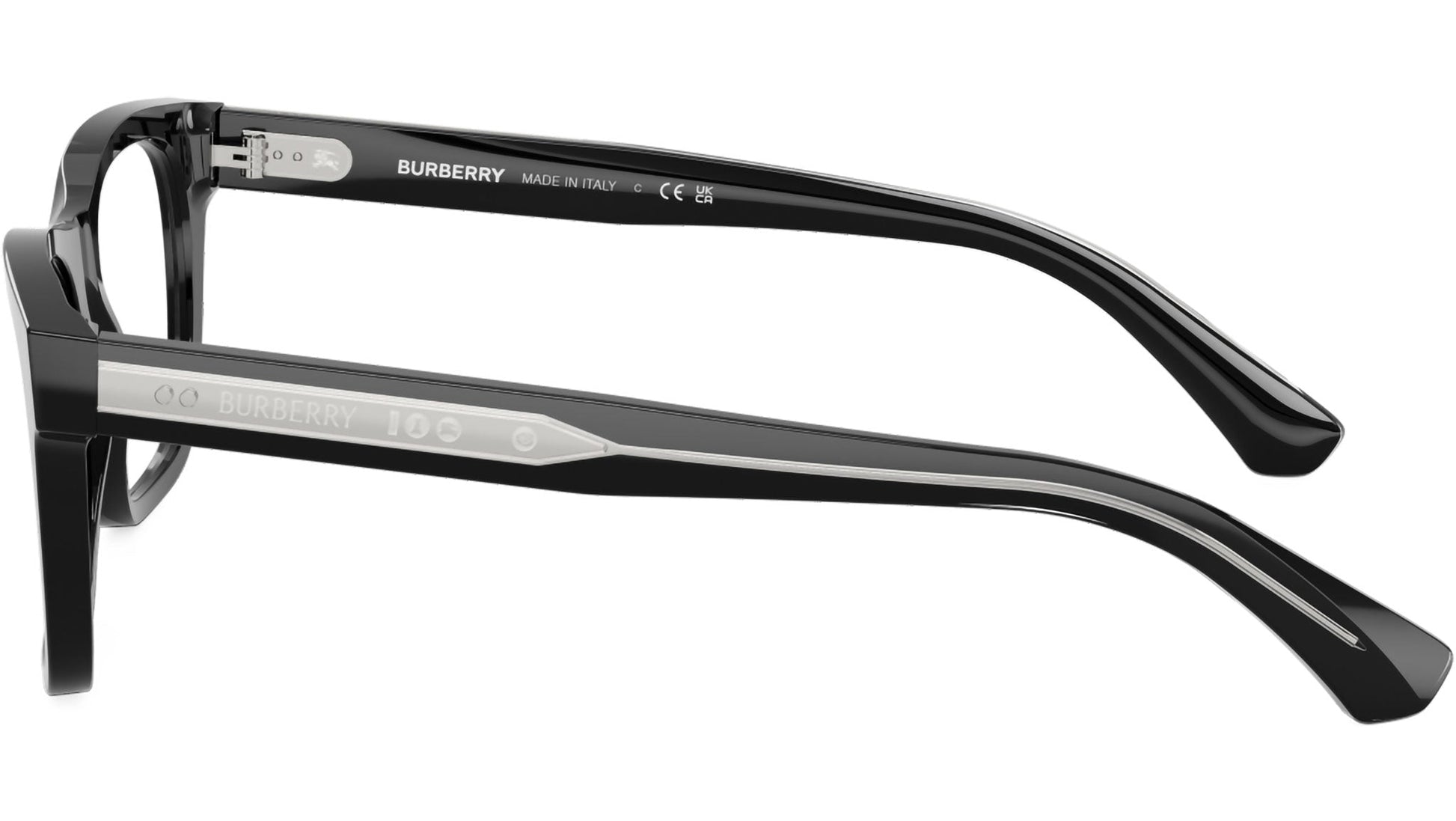 Burberry BE2445 Square Eyeglasses in Demo Lenses With Black Frame, angle view