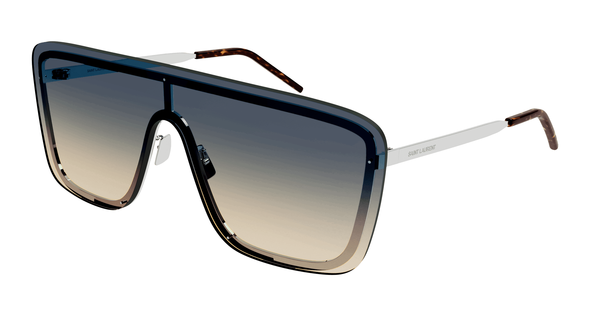 Saint Laurent SL364/S Geometric Sunglasses in Green/Silver, front view