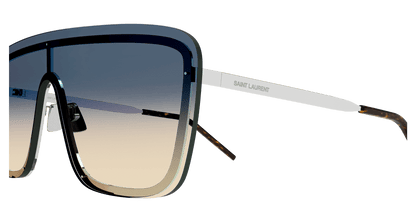 Saint Laurent SL364/S Geometric Sunglasses in Green/Silver, side view