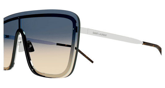 Saint Laurent SL364/S Geometric Sunglasses in Green/Silver, side view