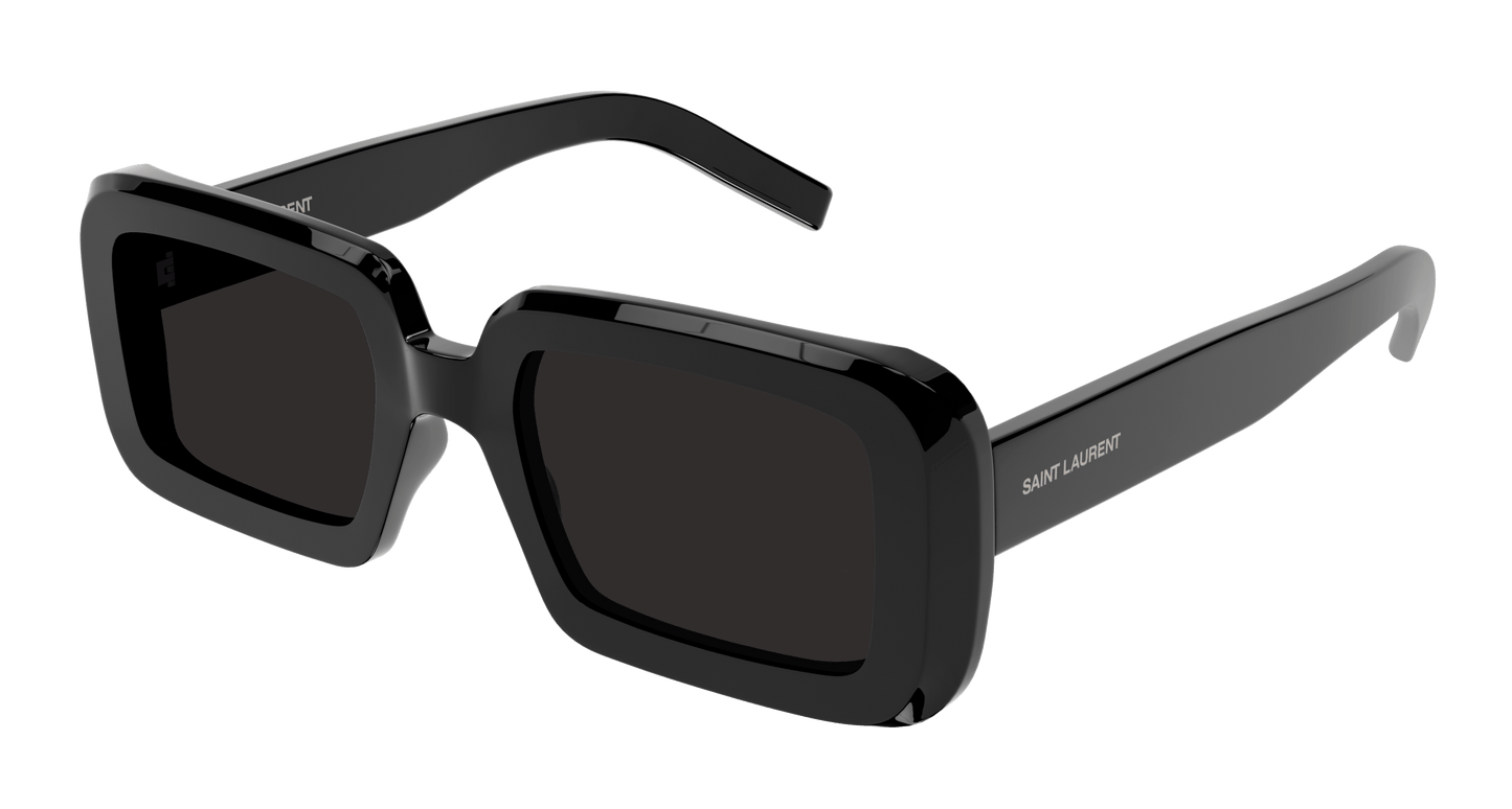 Saint Laurent SL534S Rectangle Sunglasses in Black/Black, front view