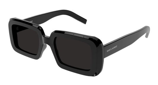 Saint Laurent SL534S Rectangle Sunglasses in Black/Black, front view